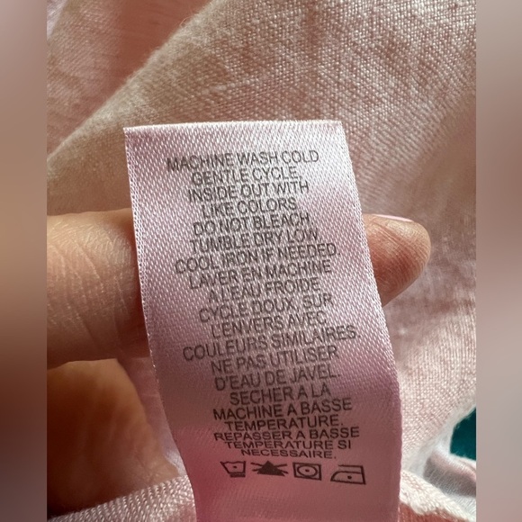 Calypso St. Barth light pink linen button-up lightweight shirt S beach old money - Picture 9 of 9